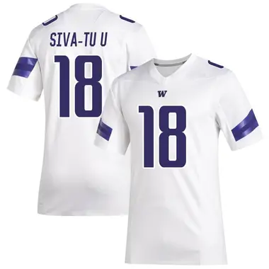 White Premier Youth Styles Siva-Tu'u Washington Huskies Replica Football Jersey
